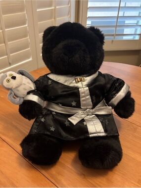 Black Build-A-Bear Teddy Bear in Wizard Robe with Pet Owl ~ Super Cute